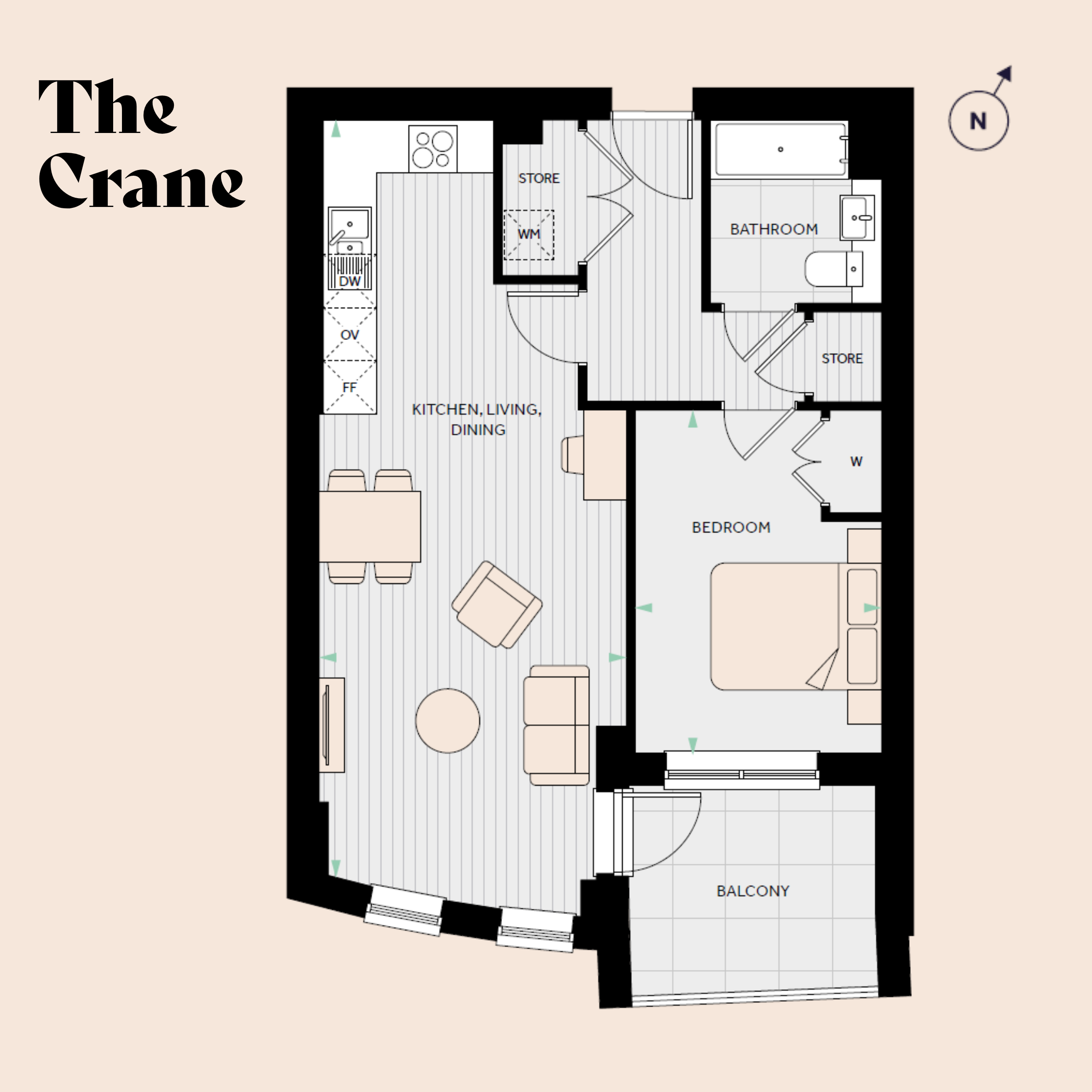 Floorplan for The Crane at The Hue, First